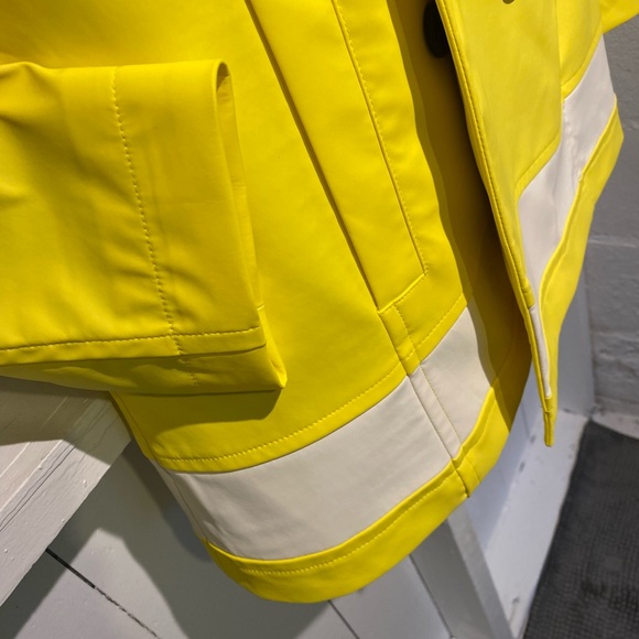 NWT Talbots Spring Jacket Coat Size Small Hello Yellow Detachable Hood Rain Go - Picture 7 of 16